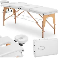 Physa Plašs saliekams masāžas gultas galds ar koka rāmi Dinan White - balts 10040592