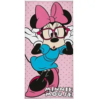 Pludmales dvielis 70X140 Mini Mouse rozā punktveida brilles 2627 kokvilnas bērnu Minnie 2050030