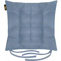 Sēdekļa spilvens 40X40X8 Ada zila džinsa samta krēsla ar iesiešanu, dekoratīvs 395602