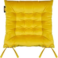 Sēdekļa spilvens 40X40X8 Velvet 16 krēslam dzeltens velūrs ar dekoratīvu iesējumu 393442