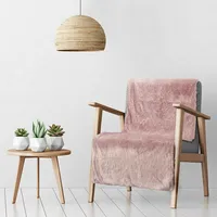 Tiffany sega 70X160 atzveltnes krēslam, rozā pūkains dekoratīvs pleds ar mīkstu kažokādas struktūru un sudraba pavedienu 371413