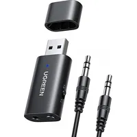 Ugreen Adapter bluetooth transmiter nadajnik / odbiornik Bluetooth 5.0 bezprzewodowy adapter audio 3,5 mm mini jack czarny Cm523 60300 Ugr1207Blk