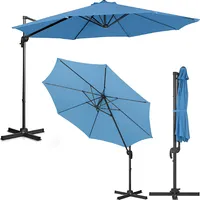Uniprodo Dārza lietussargs sānu rokā noliecams apaļš diam. 300 cm zils 10250544