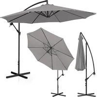 Uniprodo Dārza lietussargs uz rokas, apaļš noliecams, diam. 300Cm tumši pelēka 10250526