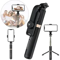 Wozinsky Selfie Stick, teleskopiskais foto statīvs  Bluetooth tālvadības pults, melns 5907769300400