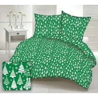 Ziemassvētku gultasveļa 140X200 1749E eglītes zaļa kokvilna 1946302