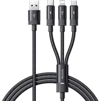3In1 Usb to Usb-C  Lightning Micro Cable, Mcdodo Ca-5790, 3.5A, 1.2M Black
