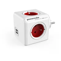 Allocacoc Powercube Original Usb Type E power extension 4 Ac outlets Indoor Red 2202Rd/Froupc