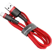 Baseus Cafule Cable Durable Nylon Braided Wire Usb  Lightning Qc3.0 2.4A 0,5M red Calklf-A09