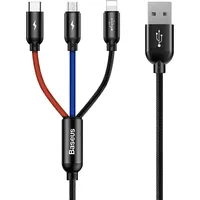 Baseus Rapid Usb Cable 3In1 Type C  Lightning Micro 3A 1,2M - Black Camlt-Bsy01
