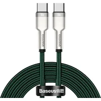 Baseus Usb-C - Cafule Metal Data Power Delivery kabelis 100W 2M zaļš 6953156202399
