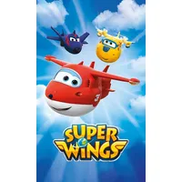Bērnudārza dvielis 30X50 Super Wings 0610 lidmašīnas, krāsaini roboti 2040684