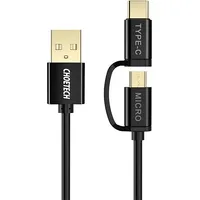 Choetech 2In1 Usb - Type C  micro charging data cable 1,2M black Xac-0012-101Bk