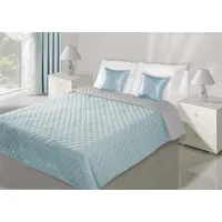 Dekoratīvais gultas pārklājs 220X240 Evita zili pelēks abpusējs 1163389