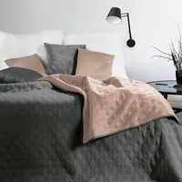 Dekoratīvais gultas pārklājs 220X240 Viki, tērauds, rozā, abpusējs 1171278