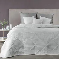 Dekoratīvais gultas pārklājs 230X260 Sofia 2, balts, samta ģeometrija 380242