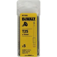 Dewalt-Akcesoria komplektā 5 gab. 1/4 uzgaļi Torx skrūvēm, izmērs Tx25/70Mm, Dewalt Dt7293-Qz.