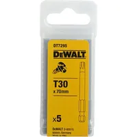 Dewalt-Akcesoria komplektā 5 gab. 1/4 uzgaļi Torx skrūvēm, izmērs Tx30/70Mm, Dewalt Dt7295-Qz.