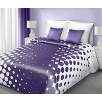 Divpusējs dekoratīvs gultas pārklājs 220X240 Danny 3 balti violeti apļi 1163337