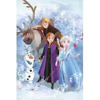 Flīsa sega 100X150 Frozen Anna Elsa Olaf Kristoff 5291 zils bērnu pleds sniegavīrs sniegpārslas 2330960