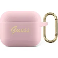 Guess Gua3Sssi Airpods 3 cover różowy pink Silicone Vintage Script