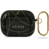 Guess Guacaptpuchbk Airpods Pro cover czarny black Gold Chain Collection