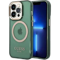 Guess Guhmp14Xhtcma iPhone 14 Pro Max 6,7 zielony khaki hard case Gold Outline Translucent Magsafe