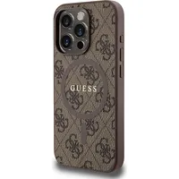 Guess Pu Leather 4G Colored Ring Magsafe Case for iPhone 15 Pro Max Brown Guhmp15Xg4Gfrw