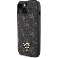 Guess Pu Leather 4G Triangle Metal Logo Case for iPhone 15 Black Guhcp15Spg4Gpk