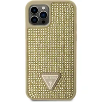 Guess Rhinestones Triangle Metal Logo Case for iPhone 12 Pro Gold Guhcp12Mhdgtpd