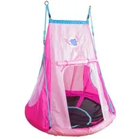 Hudora Huśtawka Namiot huśtawka Nest Swing With Tent Heart różowy 72153