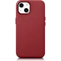 Icarer Dabīgās ādas vāciņš iPhone 14 Plus Magsafe Case Leather, sarkans 6975092685319