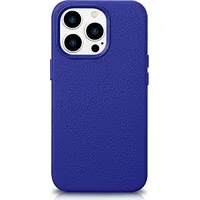 Icarer iPhone 14 Pro magnētisks ādas maciņš ar Magsafe Litchi Premium Leather Case tumši zilu 6975092685470