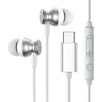 Joyroom Earbuds Usb Headphones Type C with remote control and microphone silver Jr-Ec04 Silver