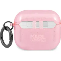 Kla3Uchgp Karl Lagerfeld Tpu Glitter Choupette Head silikona aizsargapvalks austiņām Apple Airpods 3 rozā
