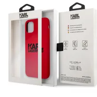 Klhcn61Slklre Karl Lagerfeld Stack Black Logo Silicone Case for iPhone 11 Red