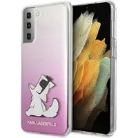 Klhcs21Mcfnrcpi Karl Lagerfeld Pc Tpu Choupette Eats Cover for Samsung Galaxy S21 Gradient Pink