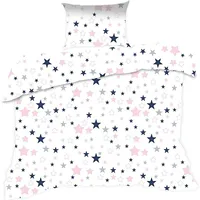 Kokvilnas gultas veļa 140 X 200 363 000 zvaigznes, balti rozā, bērni, 24 G. 2360202