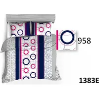 Kokvilnas palags 160X200 1383E pelēks rozā aplis ģeometrija 958N 1944281