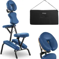 Physa Montpellier Blue pārnēsājams saliekams tetovējuma masāžas krēsls līdz 130 kg zils 10040442