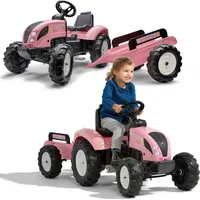 Pink Country Star pedāļu traktors ar piekabi uz 3 gadiem 1058Ab