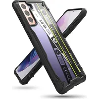 Ringke Fusion X Design durable Pc Case with Tpu Bumper for Samsung Galaxy S21 5G Plus black Ticket band Xdsg0052