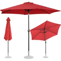Uniprodo Dārza lietussargs apaļš, liels noliecams ar kloķa diametru. 300 cm sarkans 10250551