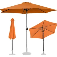 Uniprodo Dārza lietussargs apaļš, liels noliecams ar kloķa diametru. 300 cm oranžs 10250541