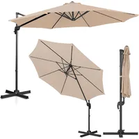 Uniprodo Dārza lietussargs sānu rokā noliecams apaļš diam. 300 cm krēms 10250525