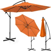 Uniprodo Dārza lietussargs uz rokas, apaļš noliecams, diam. 300 cm oranžs 10250530