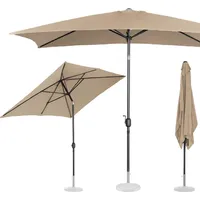 Uniprodo Taisnstūrveida saliekams lietussargs ar kloķi 200 x 300 cm, pelēkbrūns 10250547