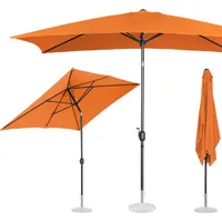 Uniprodo Taisnstūrveida saliekams lietussargs ar kloķi 200 x 300 cm oranžs 10250553
