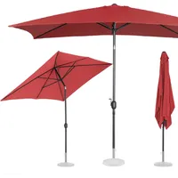 Uniprodo Taisnstūrveida terases lietussargs ar kloķi 200 x 300 cm, bordo 10250570