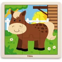Viga Handy Wooden Puzzle Horse 9 elementi 51439